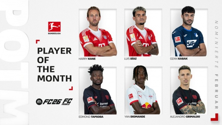 开云体育下载-德甲2月最佳球员候选：凯恩、路易斯·迪亚斯、扬·迪奥曼德在列